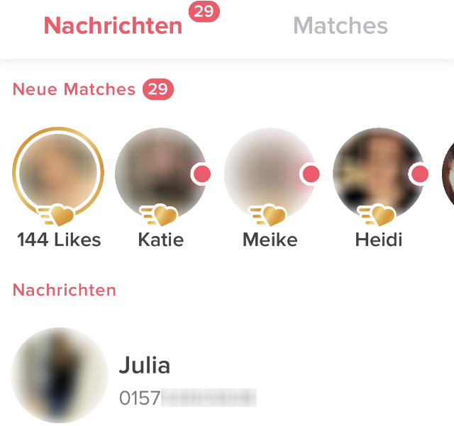 Tinder Likes und Matches