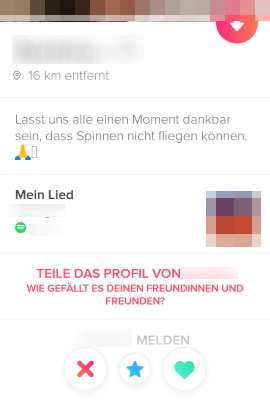 Frau beschreibt Abneigung im Profil mit Humor