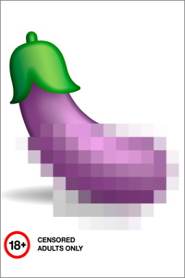 Verpixelte Aubergine als Emoji