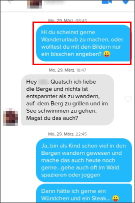 Mann neckt Frau mit einem der besten Tinder-Sprüche