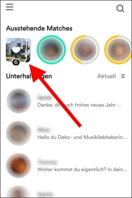 Sehen, wer einen gelikt hat im Chat-Menü