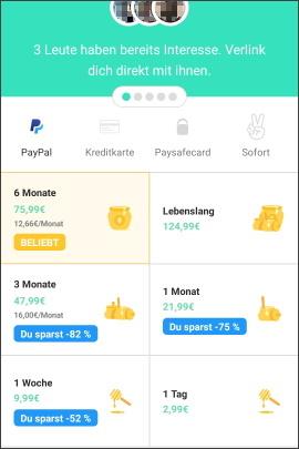 Kosten für Boost-Abo in Bumble-App