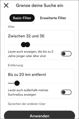 Sucheinstellungen bei Bumble ändern, um Profile wiederzufinden