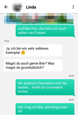 Chat mit Frau in der App