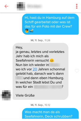 Paar führt intimes Gespräch in Tinder