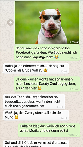 Screenshot von Chat mit Ex und Insiderwitz