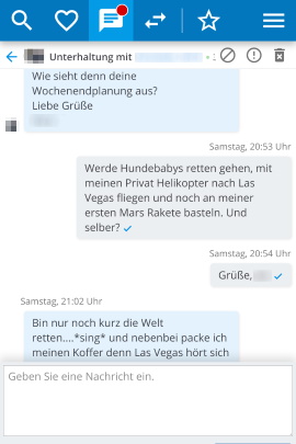 Beispiel fürs Flirten im Chat