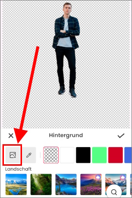 Hintergrund auswählen und in das Bild einfügen