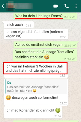 Mann stellt persönliche Frage in WhatsApp