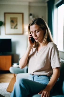 Frau telefoniert mit ihrem Ex