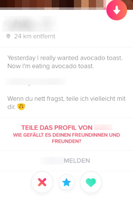 Sprüche tinder männer status Tinder Profiltext: