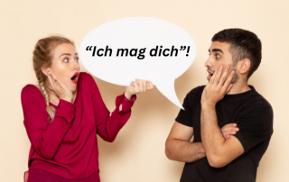 Mann sagt Frau, dass er sie mag