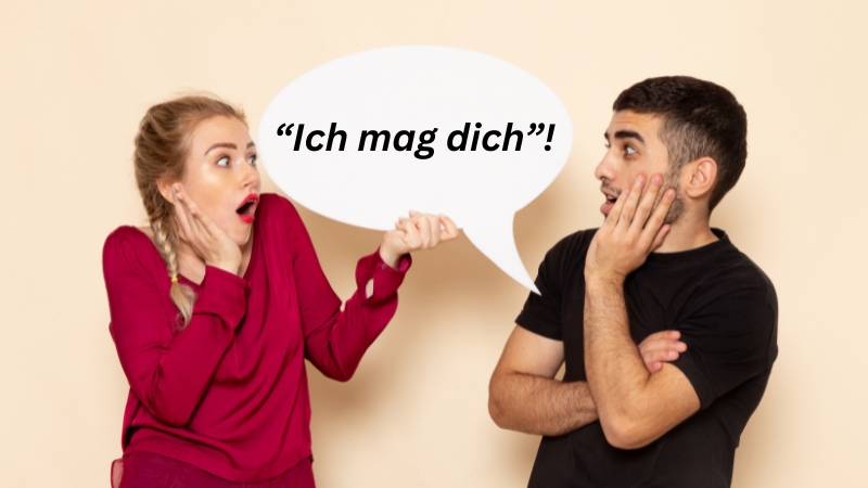 Mann sagt Frau, dass er sie mag