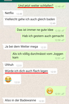 Mann lenkt Chat-Gespräch auf sexuelle Themen