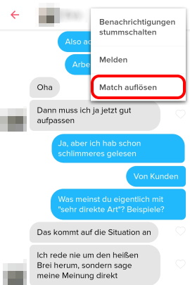 Matches tinder weg gelöscht Mijn match