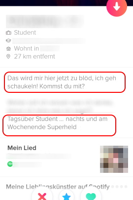 Tinder profil sprüche lustige Lustige Spruche