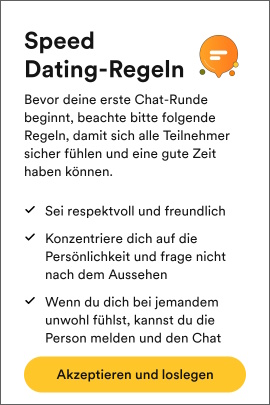 Hinweis auf Regeln fürs Speed Dating in Bumble