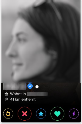 Profil in Tinder zum Liken und Disliken
