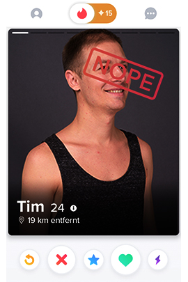 Tinder-Foto von Mann in Tanktop