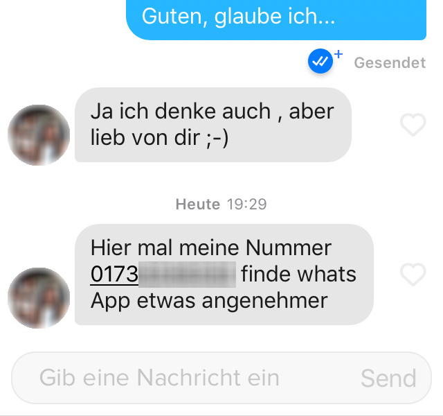 Tinder Handynummer