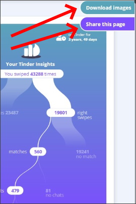 Tinder-Statistik als Bilddatei herunterladen