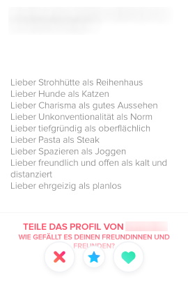 Tinder mann beschreibung