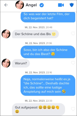 Humorvoller Chat in der Tinder-App