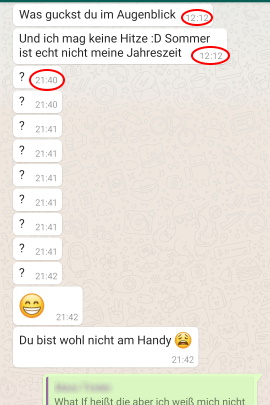WhatsApp-Chat, wo Mann nicht antwortet