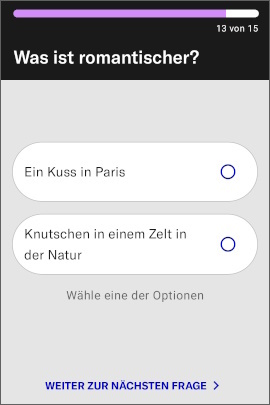 Persönlichkeitstest bei der Anmeldung in OkCupid